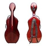 Vetimobato Capa Para Violoncelo Tamanho Completo 4 4 De Fibra De Carbono Caixa De Violoncelo Forte E Ultraleve Com 2 Suportes De Arco E Alça Forte E Alças Traseiras E Rodas Bolsa De Violoncelo De