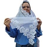 Véu CCB Renda Larga Retangular Ou Redondo Adulto Branco Retangular Tradicional