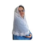 Véu CCB Renda Média Laços Delicado Quadrado Ou Redondo Branco Redondo Bico