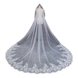 Véu De Noiva Longo Casamento Mantilha Vestido Noiva 3 Mt