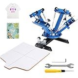 VEVOR Máquina De 1 Estação De 4 Cores 21 2 X 17 7 Pol 54 X 45 Cm Palete De Posicionamento De Camada Dupla Para Impressão De Camiseta Faça Você Mesmo Azul