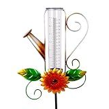 VEWOGIFT Medidor De Chuva De Girassol Medidor De Chuva De Plástico à Prova De Congelamento De 17 Cm Decoração Externa Para Jardim E Quintal Medindo A Precipitação