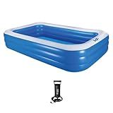 VG PLUS Piscina Inflável Retangular Azul 1 500 Litros 305 Cm Pvc Com Bomba Vg 