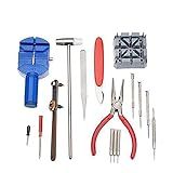 VGEBY 16Pcs Watch Repair Tool Kit Spring Bar Tool Set Includes Link Remover Watch Holder Case Opener Hammer Pointed Tweezers Sharp Nose Pliers Pin Punch For Men Women Kids Wristwatch