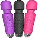 Vibrador Massageador Corporal Estimulador Tipo Varinha Mágica 12 Vibrações 20cm Recarregável Silencioso 8 Intensidades Cor PRETO
