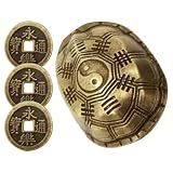 VICASKY Moeda Chinesa Feng Shui Casca De De Cobre E I Ching Moeda De Dinheiro Adivinhação Casca De Boa Sorte Moeda Da Fortuna Dourada Adereços Para Saúde