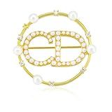 VICTFAFA Broches E Alfinetes De Ouro Para Mulheres Broches Femininos De Strass De Pérola Broches De Diamante Para Vestido Feminino Moderno Aço Inoxidável Sem Pedra Preciosa