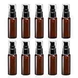 VIDELLY 10 Garrafas De Viagem Dispensadoras De 59 Ml 50 Ml De Loção De Plástico Transparente Para Viagem Frasco De Spray Vazio Com Tampa Preta Para Loção E óleo Essencial Marrom 