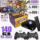 Vídeo Game Box Retro 140 000 Mil Jogos 128gb 2 Controles Sem Fio Premiun 4 COM FIO HUB 