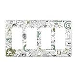Video Game Boys Quad Gang Rocker Decora Light Switch Cover Decorativa Cartoon Gaming Gamer Capas De Tomada Coloridas Placa De Parede Esboço Engraçado Graffiti Placa De Interruptor Elétrica Legal
