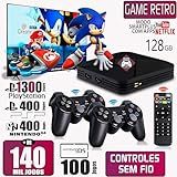 Video Game Retro Elite 140 Mil Jogos 128GB 2 Controles Sem Fio Envio Imediato 
