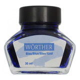 Vidro De Tinta Worther Alemã P/ Caneta Tinteiro Azul 30ml