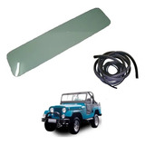 Vidro Fixo Verde Parabrisa Com Borracha Jeep Ford Willys Cj5