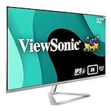 ViewSonic Monitor Widescreen IPS 1440p Sem Moldura Com HDMI DisplayPort E Mini DisplayPort Prata 32 Inch VX3276 2K MHD