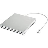 VikTck Leitor De DVD-CD Externo USB-C Superdrive E Gravador De DVD-CD Para Apple-MacBook Air-Pro-iMac-Mini-MacBook Pro-ASUS-ASUS-DELL Latitude Com Porta USB-C Plug And Play -prata-