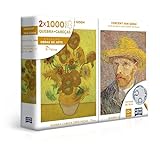 Vincent Van Gogh  Retrato E Girassóis   Quebra Cabeça   Combo 2000 Peças  Toyster Brinquedos