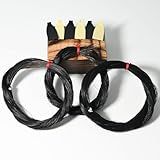 VINGOBOW Kit De Substituição De Pelo De Cavalo Mongol Preto Para Violino Laços De Viola 78 Cm Inclui 2 Pontas 3 Arcos 
