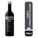 Vinho Argentino Tinto Seco Latitud 33 Malbec 750ml