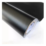 Vinil Adesivo Fibra Carbono 3d Preto Fosco Tuning 1m X 35cm