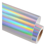 Vinil Adesivo Holografico Prata Silhouette - 30 Cm X 5mt