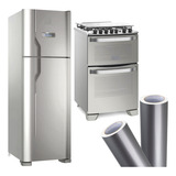 Vinil Autoadesivo Prata Tipo Inox Envelopamento Móveis 2mx1m