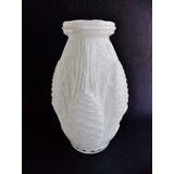 Vintage Vaso Vidro Opalinado Branco Com