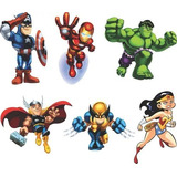 Vinte Adesivos Super Heróis Marvel Kids