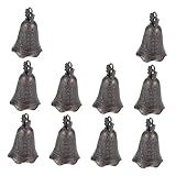 VINTORKY 10 Pcs Acessórios Para Carrilhão De Decoração Campainhas Acessórios Para Pendurar Portas Sino Antigo Sino Pendurado Sino De Bronze Liga De Zinco Pingente Paz O Sino Decorar