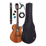 Violão Elétrico Hofma Hmn288 Stnt Nylon Capa Acolchoada +kit