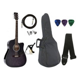Violão Elétrico Vogga Vck370 Folk Cutaway Preto
