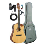 Violão Folk Strinberg Sd201 Hcr Ns Black bag  Kit Completo