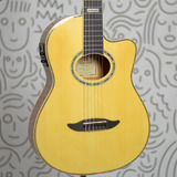 Violão Giannini Gnf 3 Flat Nylon Eletroacústico Tampo Spruce Laterais E Fundo Walnut Afinador Saída P10 Elétrico Braço Em Okoume Com Tensor