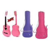 Violão Infantil Austin Naylon Rosa + 1 Capa Brinde Frete 