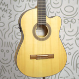 Violão Rozini Rx515 Studio Flat Nylon Ativo Re 2 Tampo Spruce Maciço Acabamento Fosco Braço Cedro Laterais Fundo Louro Preto Escala Purple Heart Trastes Cromo Níquel Tarraxas Cromadas Eletroacústico