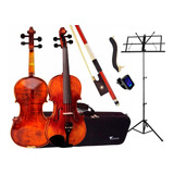 Violino 4 4 Envelhecido Vk644 Eagle Kit Completo Partitura