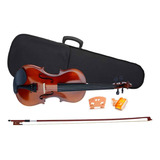 Violino 4 4 Madeira Acústico Arco Breu Cavalete Estojo
