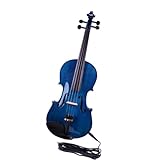 Violino 4 4 Violino Elétrico Acústico Violino Sólido Maple Spruce Azul Violino Caso Arco