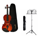 Violino Vivace Mozart Mo44 4/4 + Estante Partitura Completo Cor Natural