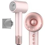 Vipelf Secador De Cabelo Profissional 1500W - Baixo Ruído- Íons Negativos- Controle De Temperatura- Motor Brushless De Alta Velocidade -120000 RPM-- Secagem Rápida- Portátil- 127v-20A- Rosa