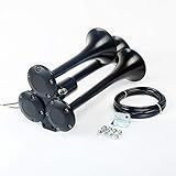 Viping Buzina De Ar De Carro 160DB Três Tubos Pretos A Válvula Solenóide De Válvula Eletromagnética Controle Eletrônico Buzina Automática Buzina Elétrica Buzina à Prova D água Alto Falante De Carro