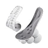VIRTAX Palmilha Ortopédica 4D Alívio De Dores Nos Pés Para Tênis Sapatos Chuteiras Anti Impacto Absorção De Choque Massagem Conforto Esportiva Cor Cinza Com Branco Vários Tamanhos 35 Ao 41 Unissex 35 36