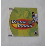  Virtua Tennis - Manual Original Americano Dreamcast - Usado