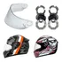 Viseira Capacete Fokker / Mx5 Cristal + Kit Reparo Botões