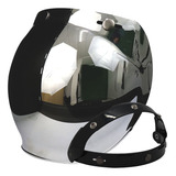 Viseira Flip Capacete Bolha Bubble Custom Old School Prata