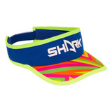 Viseira Shark Beach Tennis Velcro Stripes Azul Com Verde