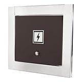 Visor De Luz Marrom Com Moldura De Inox Polido E Acabamento Espelhado Brilhante 