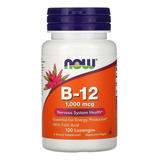 Vitamina B-12 1mg Ácido Fólico Nowfoods 100pastilhas Eua/usa Sabor Sem Sabor