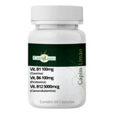 Vitamina B1 100mg Vitamina B6 100mg Vit B12 5000mcg 60caps Sabor Sem Sabor