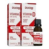 Vitamina D Em Gotas 20ml Sabor Framboesa Duom Kit 2 Frascos FBA