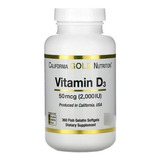 Vitamina D3 2 000ui 50mcg 360 Softgels Importado